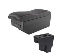 YUQUDGELKY For Fit For Jazz 1 2003 2004 2005 2006 2007 Car Armrest Arm Storage Box Car Accessories(A1 Black red 7USB)