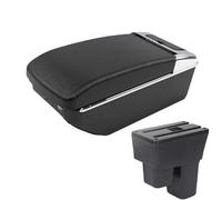 YUQUDGELKY For Fit For Jazz 2 2008 2009 2010 2011 2012 2013 Armrest Box Arm Storage Box Car Accessories(A2 Black line7 USB)