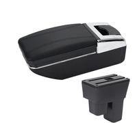 YUQUDGELKY For Fit For Jazz 2 2008 2009 2010 2011 2012 2013 Car Armrest Box Arm Storage Box Car Accessories(A2 black line No USB)