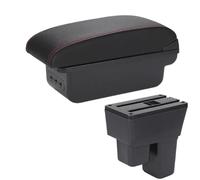YUQUDGELKY For Jazz Armrest For Fit For Jazz 2 Car Armrest Box 2008 2009 2010 2011 2012 2013 Arm Storage Box(B1 Black red 3USB)