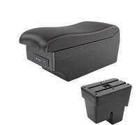 YUQUDGELKY For Jazz For WR-V For Fit For Jazz 3 Car Armrest 2014-2020 Storage Box Car Accessories Retrofit Parts Interior(A1 Black red 7USB)