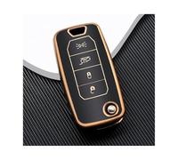 YUQUDGELKY For Jeep For Renegade For Compass 2016 2019 2020 2021 TPU Key Cover Shell Case 4 Buttons Protected Flip Accessories(Golden Black)