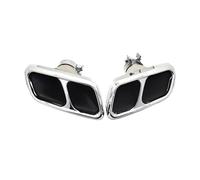 YUQUDGELKY For Range Rover Sport 2012-2017 Upgrade SVR Square Bumper Muffler Header Stainless Steel Tailpipe Exhaust System Nozzle(Silver)