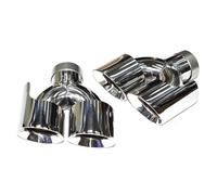 YUQUDGELKY For Range Rover Sport 2014 2015 2016 2017 Exhaust Upgrade SVR Round Mouth Black Quad Out 101mm Stainless Steel Muffler Tip Nozzle(Silver)
