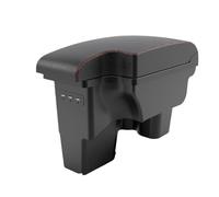 YUQUDGELKY For Toyota For Hilux Central Armrest Box Armrest Box Retrofit Interior Parts Car Armrest Storage Box(B1 Black red leather)