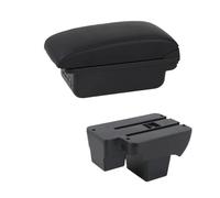 YUQUDGELKY For VW For Polo Armrest Box For VW For Polo Car Armrest Retrofit 2019 2020 2021 2022 2023 2024 Storage Box Retrofit Parts(B2 black line 3USB)