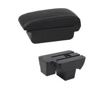 YUQUDGELKY For VW For Polo Armrest Box For VW For Polo Car Armrest Retrofit 2019 2020 2021 2022 2023 2024 Storage Box Retrofit Parts(B3 Black white 3USB)