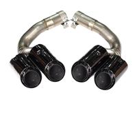 YUQUDGELKY For VW For Touareg 2019 2020 2021 2022 2023 2024 Exhaust Pipe Modification Quad Out Stainless Steel Black Tailpipe Muffler Tip Nozzle(Black B,3.0)
