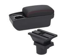 YUQUDGELKY For VW UP Armrest Box For S&koda For Citigo For VW UP For Seat Mii Car Armrest Auto Storage Box Cup Holder(C1 Black red NO USB)