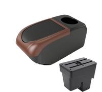 YUQUDGELKY For WR-V For Fit For Jazz 3 Car Armrest 2014 2015 2016-2020 Storage Box Car Accessories Retrofit Parts Interior(B3 Brown frame 6USB)