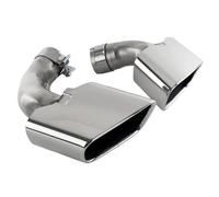 YUQUDGELKY For X5 F15 X6 F16 35i 3.0T 2014-2018 Sport Exhaust Upgrade MT Big Square Mouth 304 Stainless Steel Black Muffler Tip Nozzle(Silver)