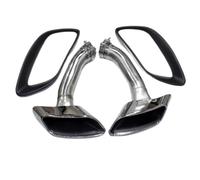 YUQUDGELKY For X6 E71 2008 2009 2010 2011 2012 2013 Exhaust Pipe Modification Quad Tail Pipe Tip Muffler Square Mouth Black Exhaust Hood(Silver,Square)