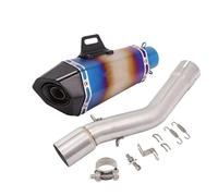 YUQUDGELKY Motorcycle Exhaust System Escape Muffler With Mid Link Pipe Removable DB Killer Slip On For Voge 500DS 500R LX500DS 2019 2020(Style F)