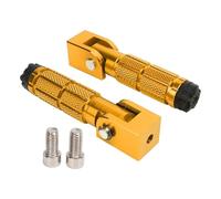 YUQUDGELKY Motorcycle Footpegs CNC Aluminum Motor Bike Universal Folding Footrests Foot Pegs Rear Pedals M8 For ATV UTV Go Kart(Yellow)