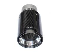 YUQUDGELKY Suitable For M-Performance Carbon Fiber Tailpipe Silver Black Stainless Steel Exhaust Muffler Tip Nozzle Exhaust Head(In 61mm b)