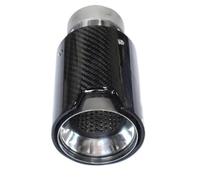 YUQUDGELKY Suitable For M-Performance Carbon Fiber Tailpipe Silver Black Stainless Steel Exhaust Muffler Tip Nozzle Exhaust Head(In 64mm d)