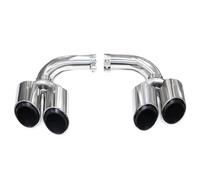 YUQUDGELKY Three-layer Four-Quad Exhaust Tip For Porsche For Cayenne 9Y0 3.0T 2018-2024 Hybrid Petrol Muffler Tip Tailpipe Exhaust System Nozzle Tips(Silver,Gasoline)