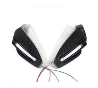 YUQUDGELKY with LED Light Universal Motorcycle Handguard for Hornet Etc 15-22mm Handlebar ABS Hand Guard(White)
