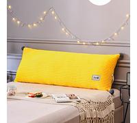 YUR Non-Slip Bedside Backrest Headboard Cushion for Bed/Sofa/Couch with Fixing Ties,Tatami Back Bolster Support Reading Pillow,Removable Cover