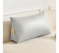 YUR Outdoor Triangle Sofa Back Cushion for Garden Patio,Waterproof Faux Leather Bed Reading Pillow,Large Waist Support Backrest,Removable Cover