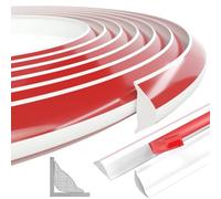 Yuragim Flexible Decorative Mouldings, Self-Adhesive Ceiling Strips, TPE Triangle Trim for Tile Edges, Ceilings and Wall Transition, White End Strip, Kitchen Worktop for Wall Edges (3 m, 27 mm x 20 mm