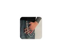 YURAOER Layered Daisy Pearl Wallet Chain Rhinestone Flower Heart Cross Bag Charms Keychain Pants Jean Chains for Women Men, silver link chain daisy, As shown in the pic