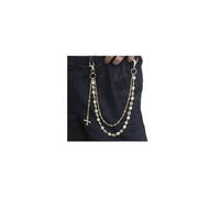 YURAOER Layered Daisy Pearl Wallet Chain Rhinestone Flower Heart Cross Bag Charms Keychain Pants Jean Chains for Women Men, Gold Cross Chain Daisy, As shown in the pic