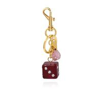 YURAOER Lucky Dice Cherry Magic 8 Ball Keychain Billiard Ball Star Cherry Bags Charms Cute Y2k Keychain for Women Men, 2 Dice Gold, As shown in the pic