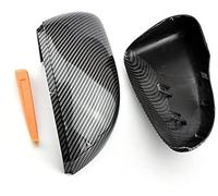 Yurefax 1 Pair Car Rear View Mirrors Cover Protector, for Golf, 6 MK6 R VI 2009-2013 Black 5K0857537 Auto Rearview Mirror Covers Accessories Mirror Cover(BLACK Carbon Look black)
