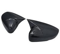 Yurefax 1 Pair, for Volkswagen, for VW, for POLO, MK5 6R 6C 2009-2017 ABS Side Rearview Wing Mirror Cover Caps Shell Trim OX Horn Style Exterior Car Mirror Shell(BLACK Carbon Fiber Look)