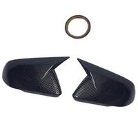 Yurefax 1 Pair Glossy Black Carbon Fiber Color Rearview Side Mirror Cover Caps, for Ford, for Mustang, 2015-2022 Auto Exterior Accessories Mirror Cover(BLACK Lamp style Carbon)