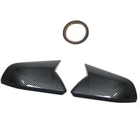 Yurefax 1 Pair Glossy Black Carbon Fiber Color Rearview Side Mirror Cover Caps, for Ford, for Mustang, 2015-2022 Auto Exterior Accessories Mirror Cover(BLACK No lights Carbon)