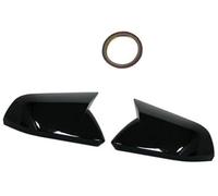 Yurefax 1 Pair Glossy Black Carbon Fiber Color Rearview Side Mirror Cover Caps, for Ford, for Mustang, 2015-2022 Auto Exterior Accessories Mirror Cover(BLACK No lights Black)