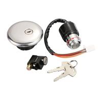 Yurefax 1 Set Ignition Switch Lock Fuel Tank Seat Lock Key Set For GN125 1982-2001 Motorbike Safety Accessories Motorcycle Ignition Key Switch Motorcycle Ignition Switch