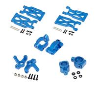 Yurefax 10Pcs Aluminum Alloy Front Rear Suspension Arm Steering Cup Set, for Wltoys, for 104001 1/10 RC Car Suspension Arm Link(Navy Blue)