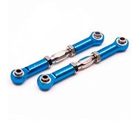 Yurefax 2PCS Aluminium Alloy Steering Linkage Adjustable Length Servo Steering Link Rod, for HSP 166017 Replacement Accessories Suspension Arm Link(Blue)