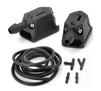 Yurefax 2Pcs Universal Mounted onto 8/9mm Arm Car Windscreen Washer Wiper Blade Water Spray Jets Nozzles Adjusted 4 Way with Pump Hose Headlight Washer Nozzle