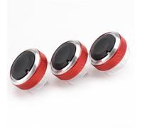 Yurefax 3Pc, for Ford, for Galaxy, MK3, for Kuga, MK1 Air Conditioning A/C Heater Climate Control Switch Knobs Button Dials Accessories Refitting Car Air Conditioning Knob(Red)