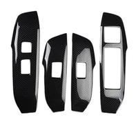Yurefax 4PCS Car Window Switch Panel Adjust Cover Trim Stickers Window Button Decoration Replacement, for Lexus, NX 300H 200T LHD A Window Control Trim Window Switch Cover(BLACK Carbon Fiber Pattern)