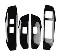 Yurefax 4PCS Car Window Switch Panel Adjust Cover Trim Stickers Window Button Decoration Replacement, for Lexus, NX 300H 200T LHD A Window Control Trim Window Switch Cover(BLACK Black)
