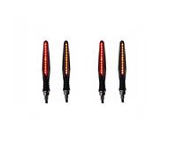 Yurefax 4pcs Red White Motorcycle 24LED Turn Signal Indicator Flasher Day Running Lights Flowing Water Blinker Tail Stop Brake Lamp Motorcycle Turn Signal Indicator(4pcs Amber and Red)