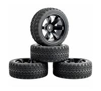 Yurefax 4pcs Rubber Tires ABS Wheel, for HSP, for HPI, 1:10 On-Road Car RC 701-8006 Rc Car Tire(701H-8006)