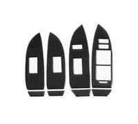 Yurefax 8pcs Carbon Fiber Window Lift Switch Panel Cover, for Toyota, Prius RHD Auto Interior Decor Paste Mounting 2012-2015 Window Control Trim Window Switch Cover