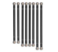 Yurefax 8PCS/lot Aluminum Alloy Link Rod Unassembled Kit 313mm Wheelbase 3 Colors 1/10, for Axial, for SCX10 RC Crawler Car Parts Suspension Arm Link(Black)
