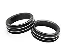 Yurefax Auto Button stickers Parts, for Mustang, 2015 2016 2017 2018 2019 2pcs Car Aluminum Radio Switch Volume Adjustment Knob Trim Cover Media Button Cover(BLACK 4)
