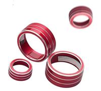 Yurefax Auto Button Stickers Parts, for Teana, for Altima 2019 2020 4Pcs/Set Red Air Conditioning Switch Knob Cover Trim Car Interior Accessories Media Button Cover
