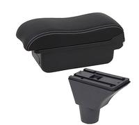 Yurefax Car Accessories, for Citroen, for Berlingo Car Armrest Car Armrest Box Interior Centre Console Storage Box USB Car Armrest Box(BLACK A White Line No Usb)