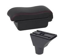 Yurefax Car Accessories, for Citroen, for Berlingo Car Armrest Car Armrest Box Interior Centre Console Storage Box USB Car Armrest Box(BLACK B Red Line 3usb)