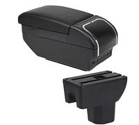 Yurefax Car Accessories, for Ignis 2016-2022 Car Armrest Box Dual Layer Centre Console Storage Box Retractable Cup Holder Car Armrest Box(BLACK E2 All Black 9 Usb)