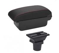 Yurefax Car Armrest Box Center Console Storage Case Modification Accessories With Cup Holder USB Port, for Kia, for Picanto Car Armrest Box(BLACK A-black Red Line)